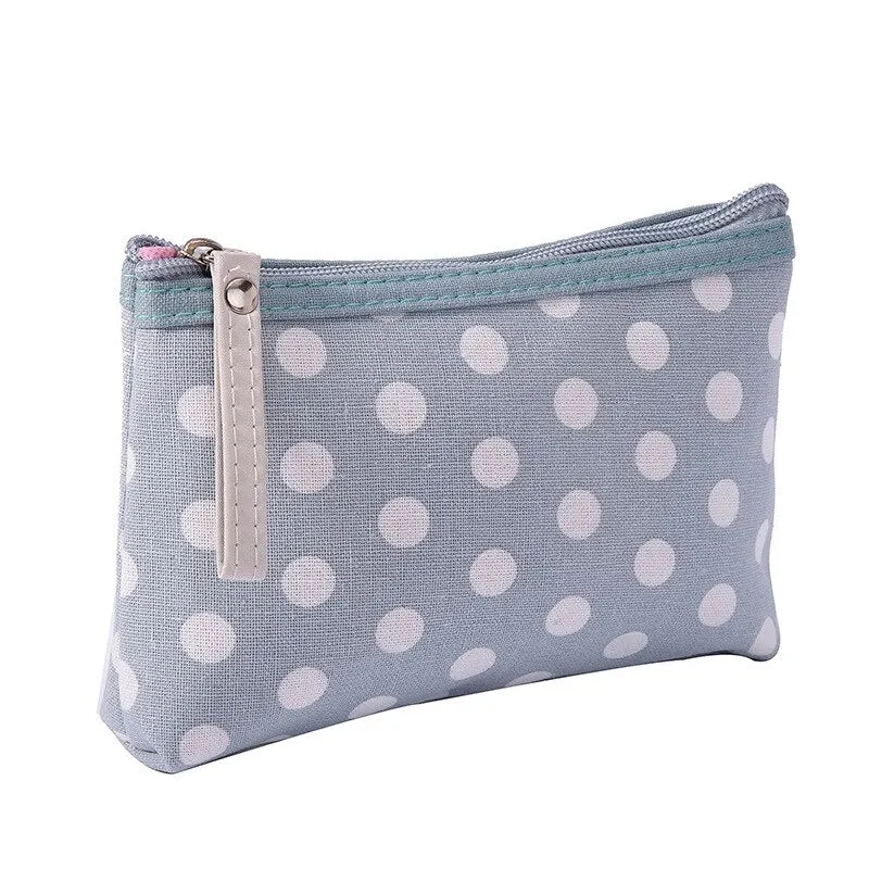 Multifunctional Canvas Makeup Bags Travel Lady Storage Bag Ladies Wash Bag Fabric Zipper Coin Purse Cosmetic Storage Bag