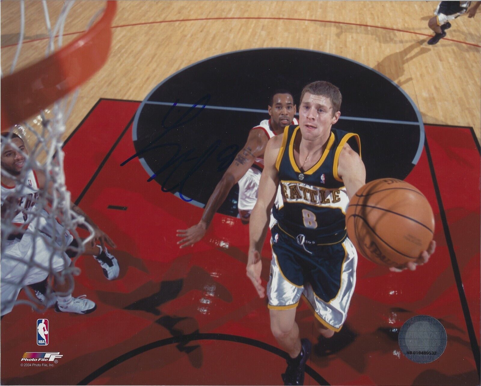 Signed 8x10 LUKE RIDNOUR Seattle Supersonics Autographed Photo Poster painting w/ COA