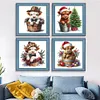 12pcs Christmas Yak-11CT Stamped Cross Stitch Set 12.5*12.5cm/4.92*4.92in tapestrymarket