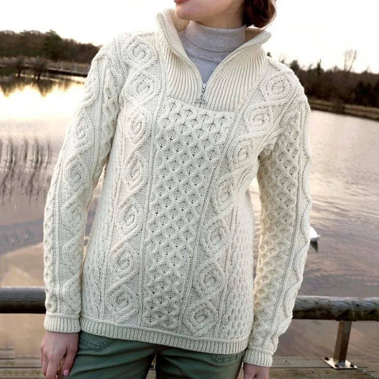 Women's Clan Pattern Half Zip Sweater