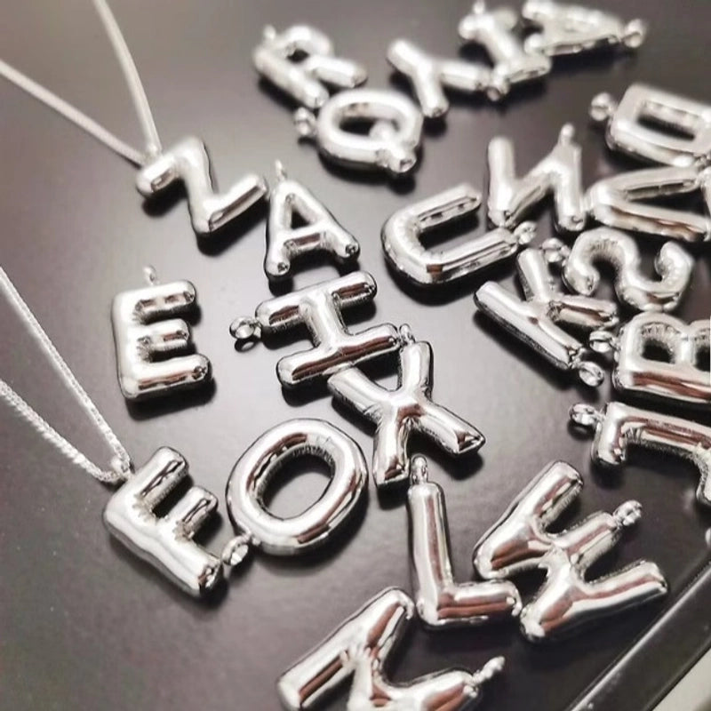 2 Pieces 24mm 304 Stainless Steel Letter Pendant Chain