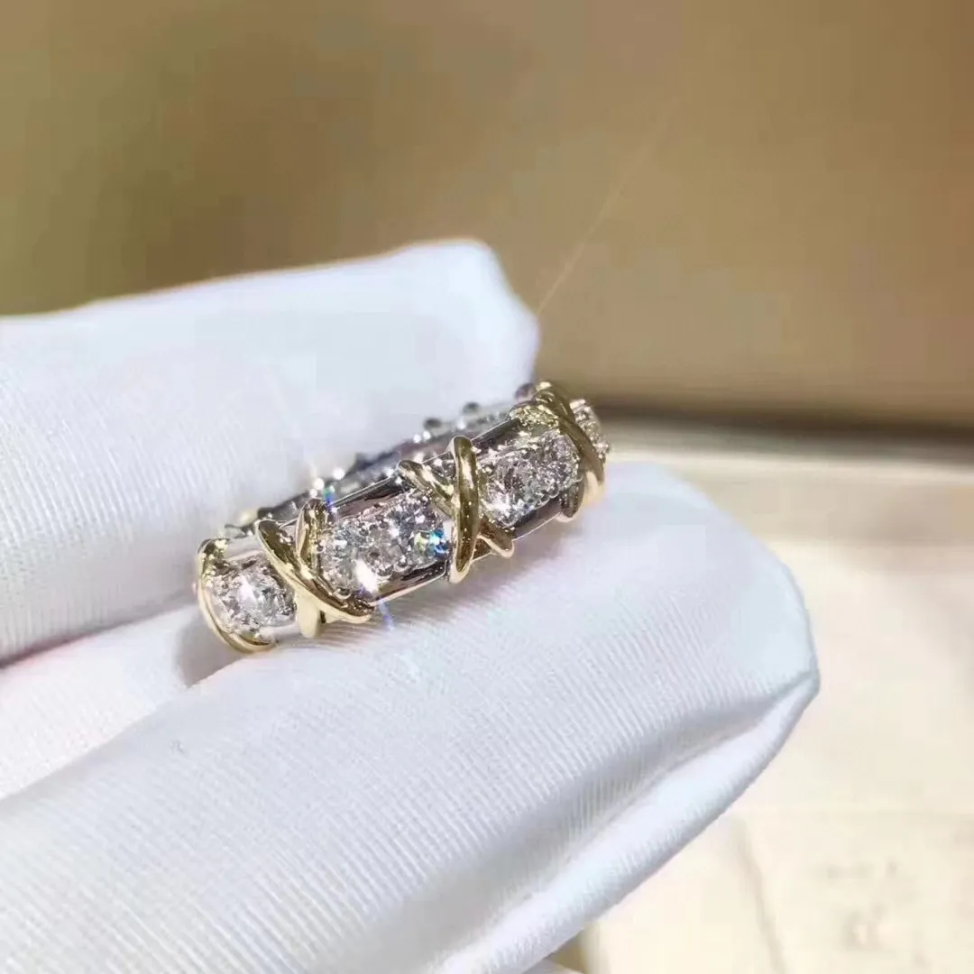 Schlumberger ring Crossed XO diamond ring