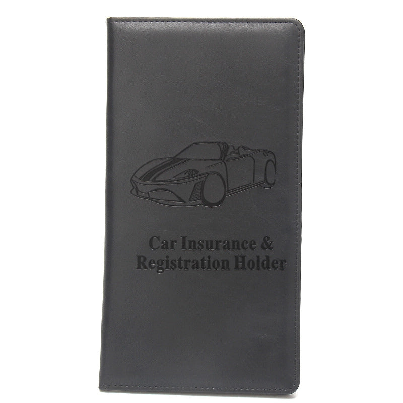 New American Long Driving License Protection Clip Leather Long 66-grain Motor Vehicle Multi-functional Insurance Information Set
