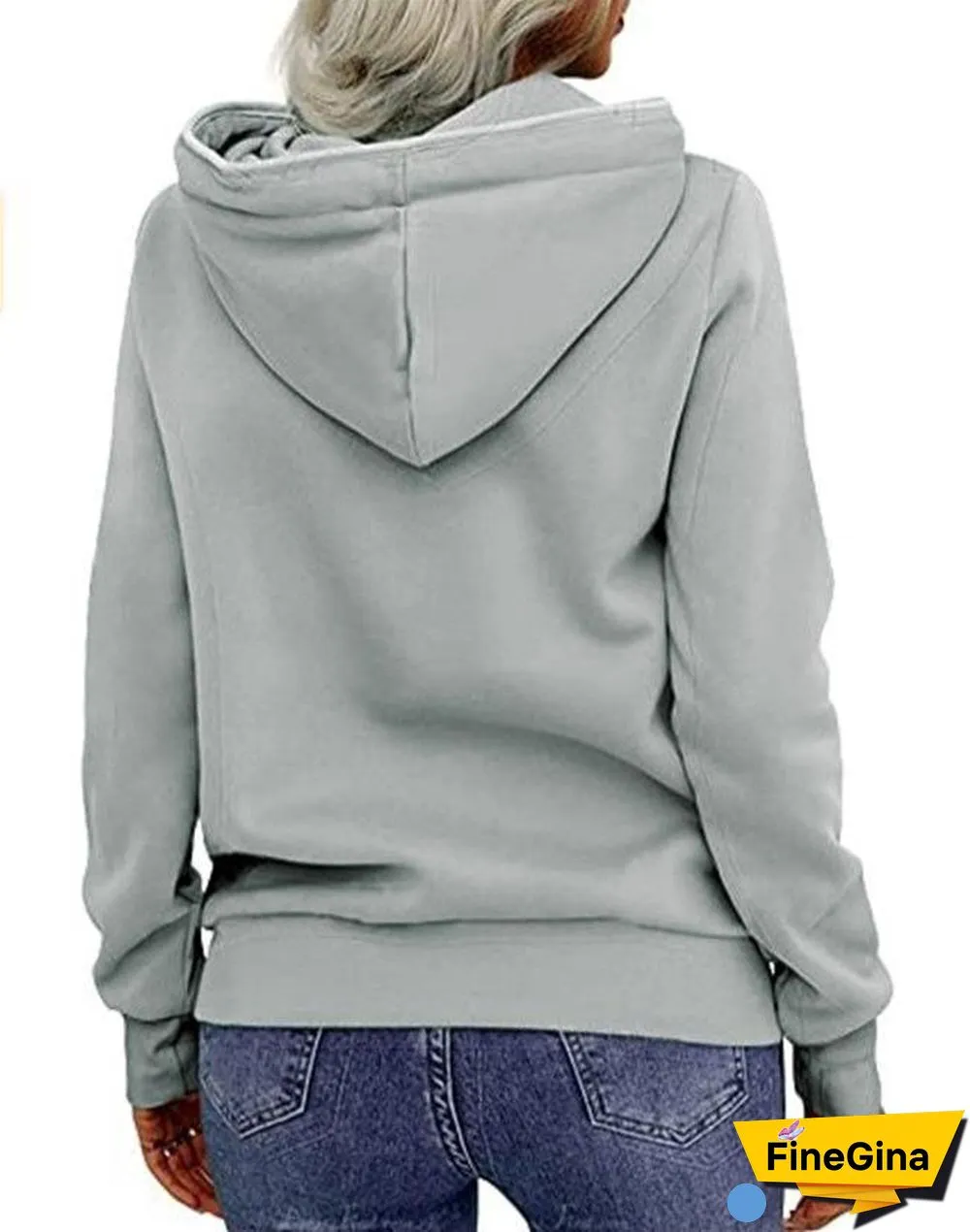 Plain Cotton Plush Lining Zipper Collar Top