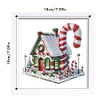 5D DIY Partial Special Shaped Drill Diamond Painting Xmas Candy House Kit With Frame Kit 18x18cm