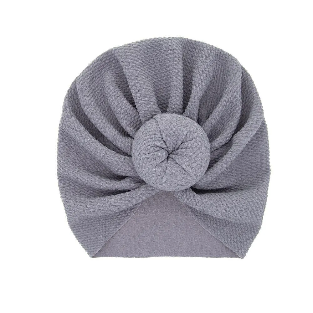 2019 Baby Accessories Newborn Toddler Kids Baby Boy Girl Solid Knot Hats Turban Cotton Beanie Candy Color Hat Winter Warm Cap