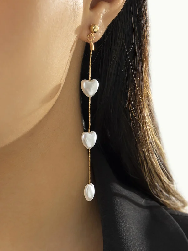 Fashion Flower Shape Chains Tasseled Beaded Earrings Accessories