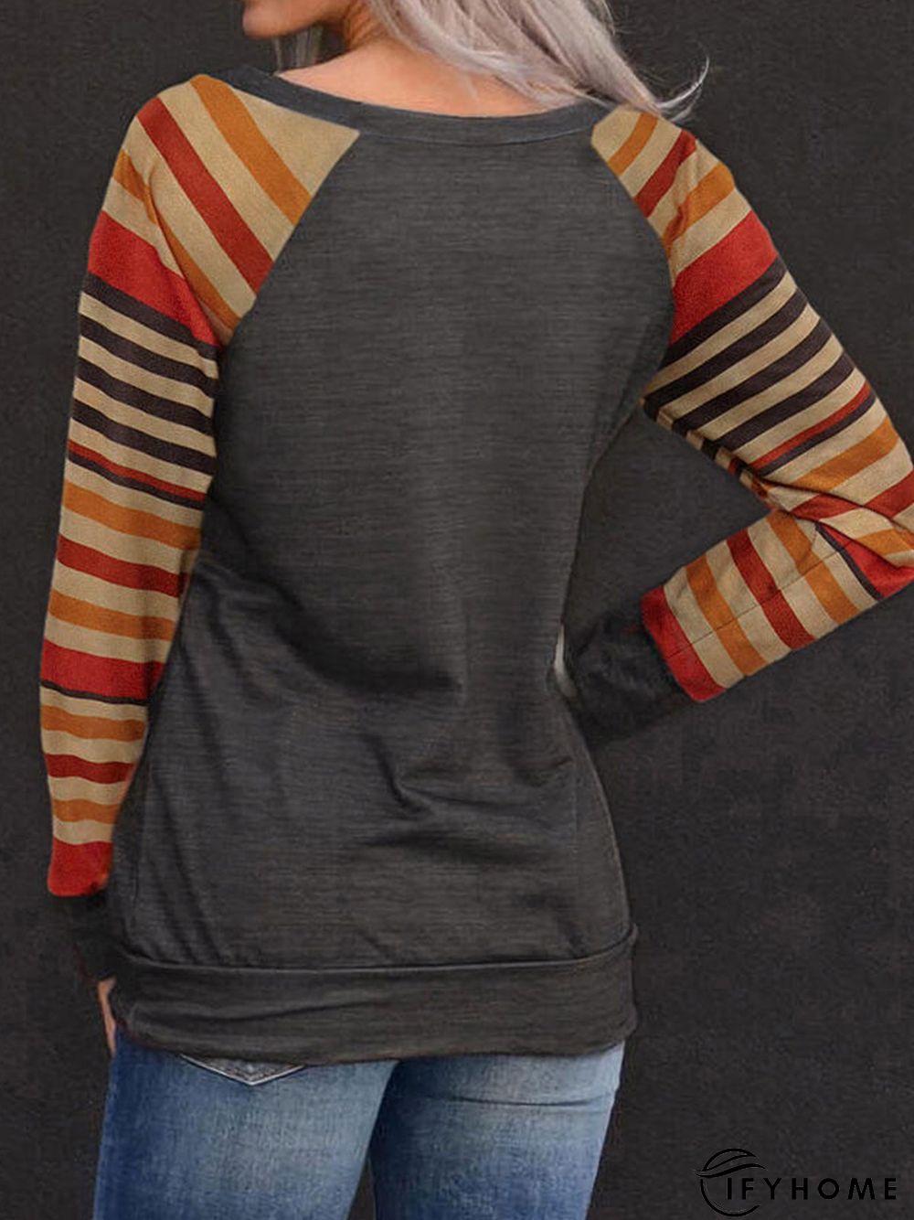 Casual Cotton-Blend Fit Crew Neck Tunic Sweatshirt | IFYHOME