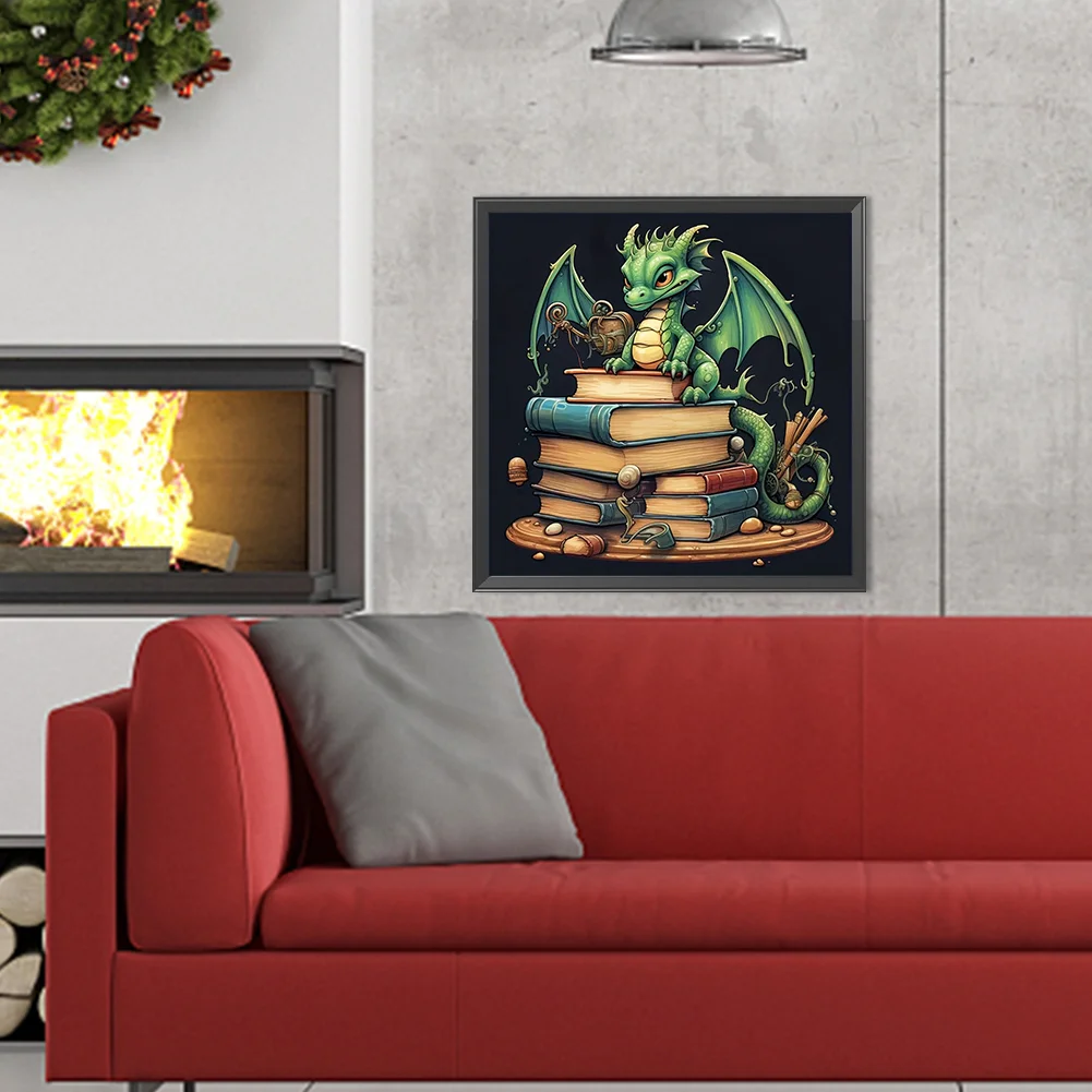 Diamond Painting - Full Round Drill - Book Dragon(Canvas|40*40cm)
