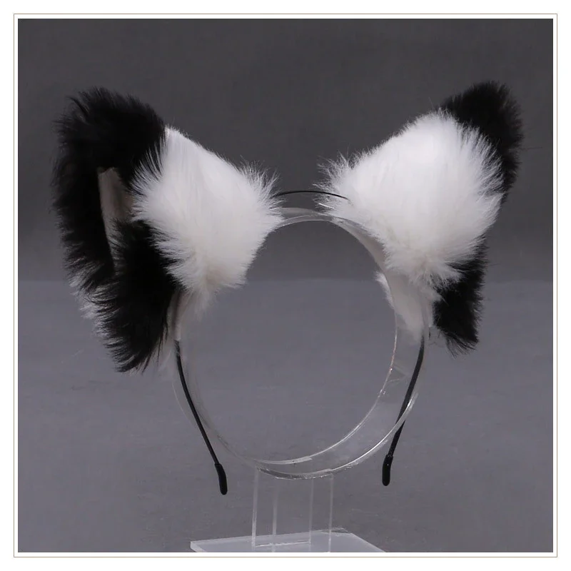 Billionm OJBK Fox Ear Headband Anime Cosplay Beast Ear Wolf Ears Girls Kawaii Handmade Plush Animals Hair Hoop Cute Cat Hair Accessories
