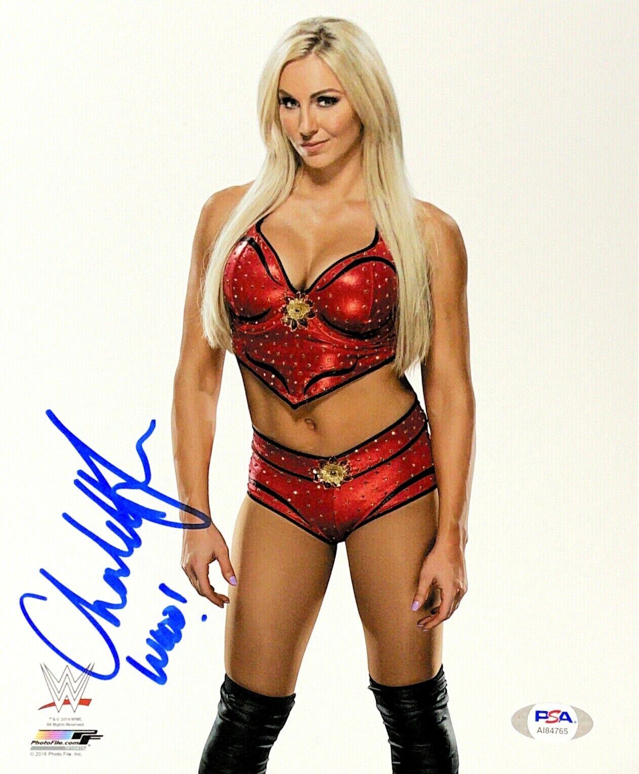 WWE CHARLOTTE FLAIR HAND SIGNED AUTOGRAPHED 8X10 Photo Poster painting WITH PROOF AND PSA COA 3