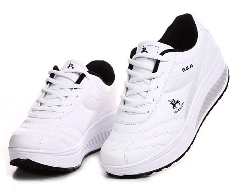 WGZNYN 2022 Platform Sport Shoes For Women Sneakers Pu Leather Breathable Comfortable Fashion Womens Walking Casual Shoes