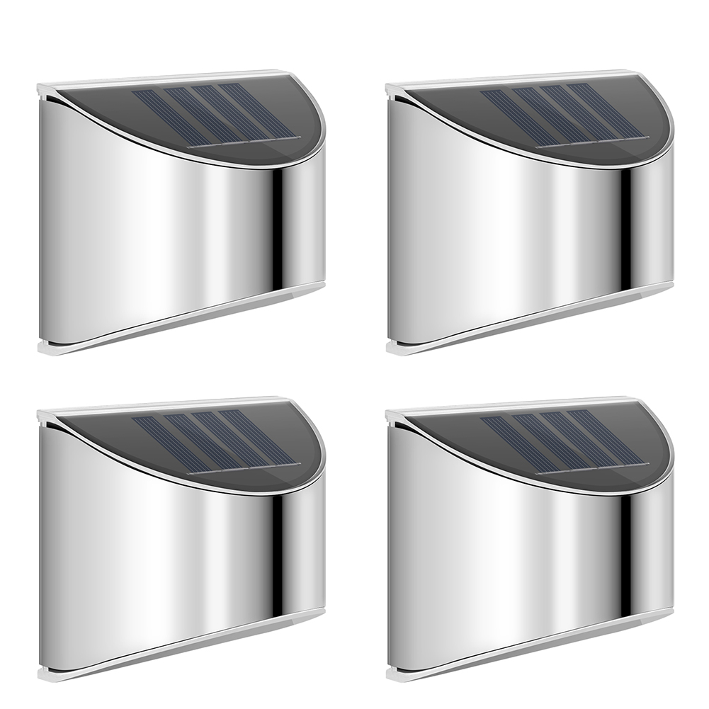 

Cold White 4 LED Solar Lights Waterproof Wall Stair Lamp for Security, 501 Original