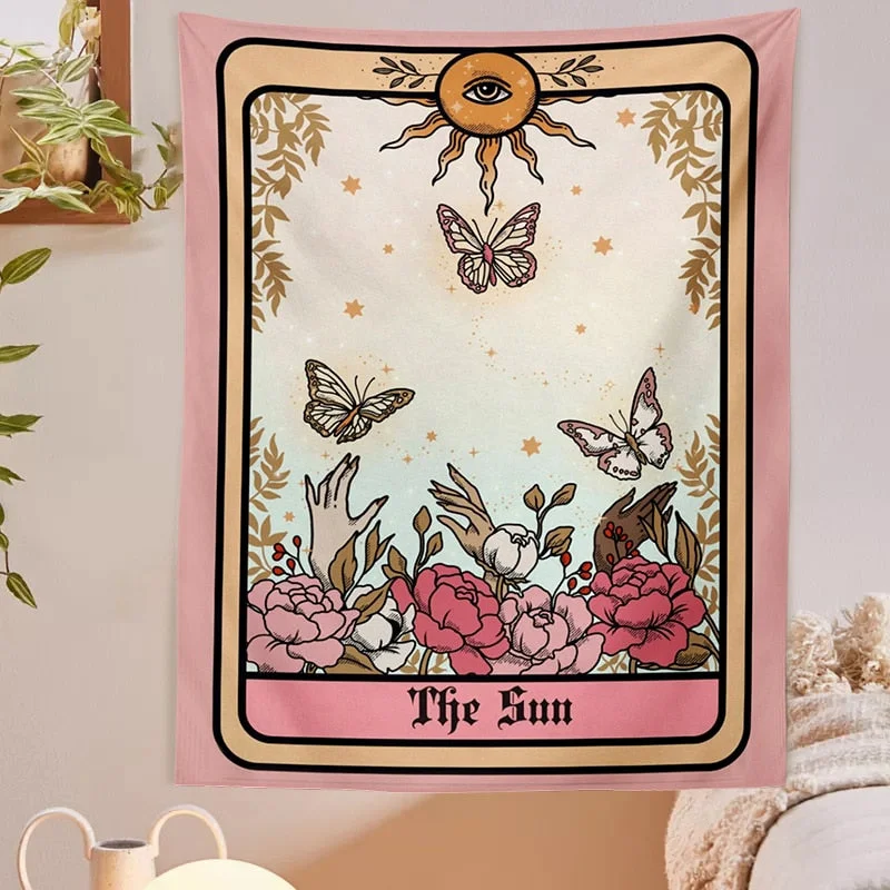 Tarot card Tapestry Wall Hanging The Sun tarot Bohemian Witchcraft Decoration Home Decoration Hippie Girls Dorm Room Decor