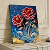 DIY Pearl Painting Red Rose for Home Wall Decor with Frame(40*30cm)