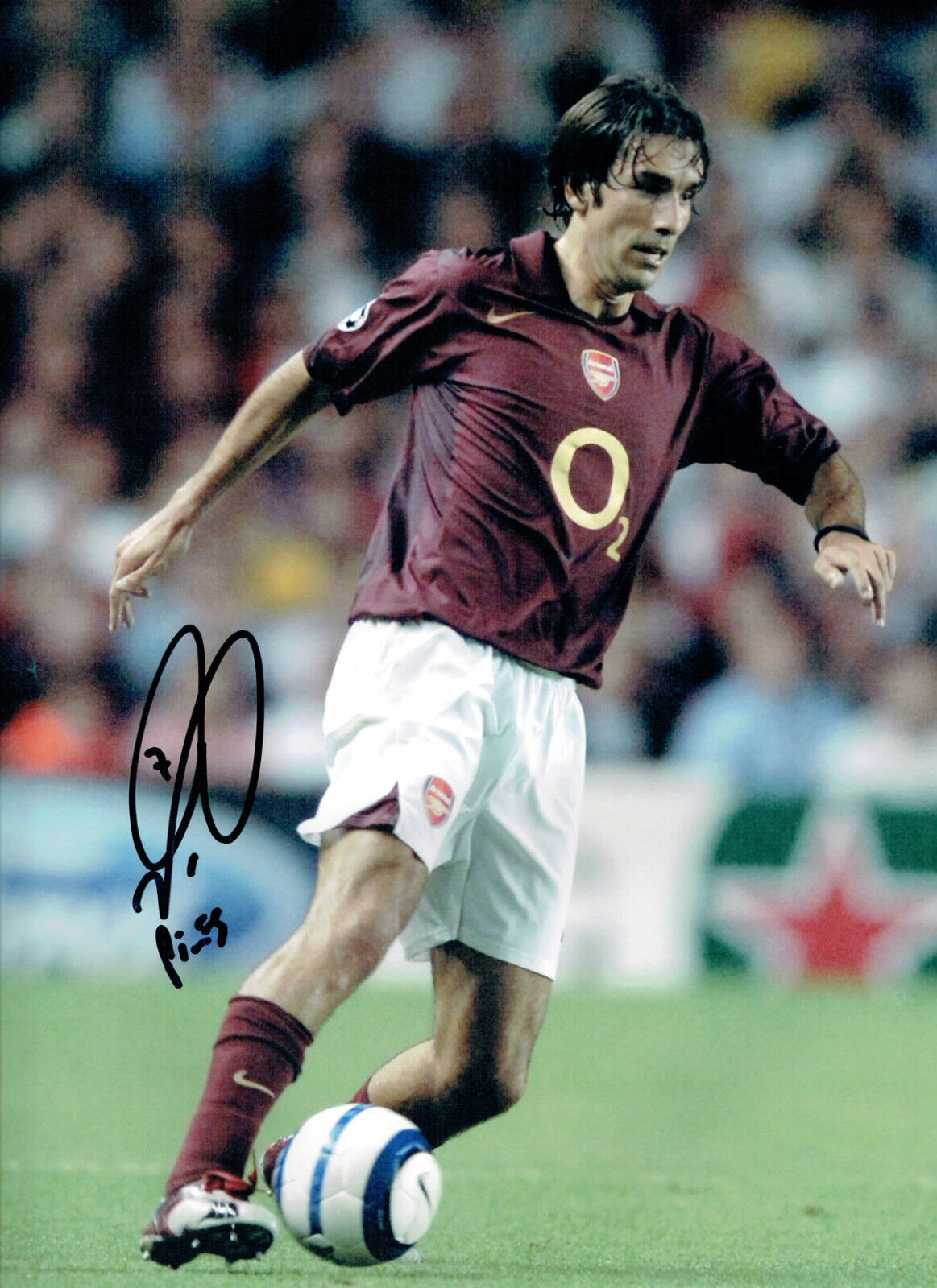 Robert PIRES SIGNED Autograph 16x12 Action Photo Poster painting AFTAL COA ARSENAL Legend