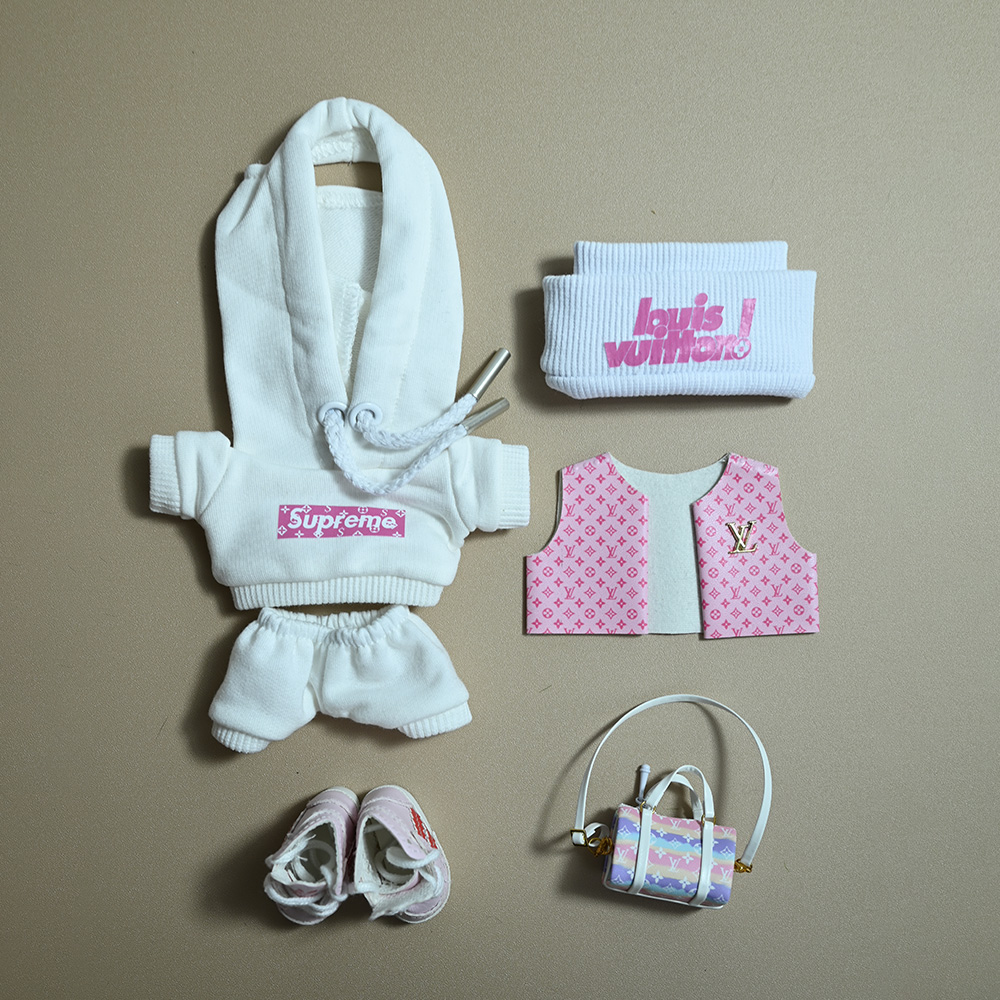 Labubu Styled Outfits LV X Supreme Pink Chic Explorer