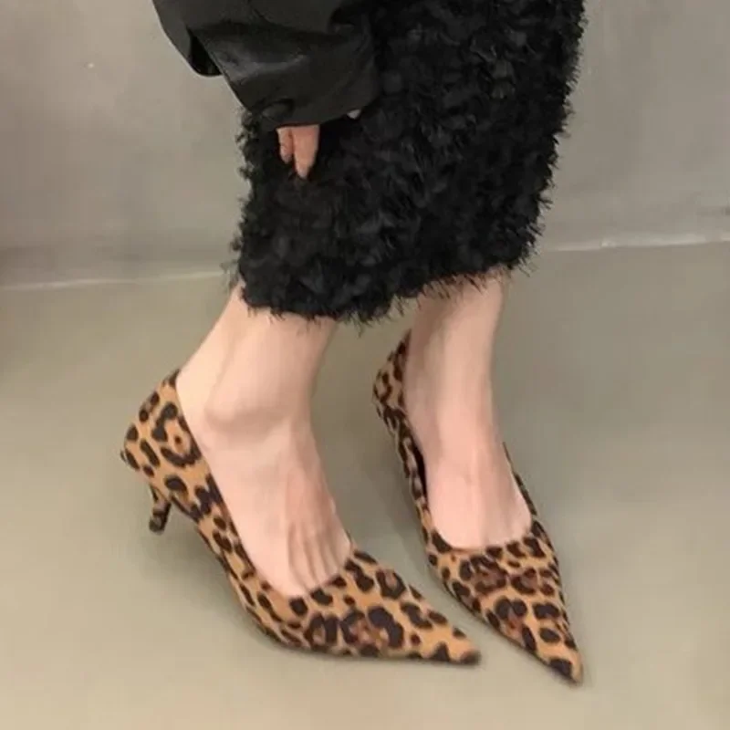 Tanguoant Tanguoant Toe Leopard Sexy High Heels Women Shoes Autumn 2024 Designer Elegant Dress Party Shoes Fashion Goth Pumps New Stilettos