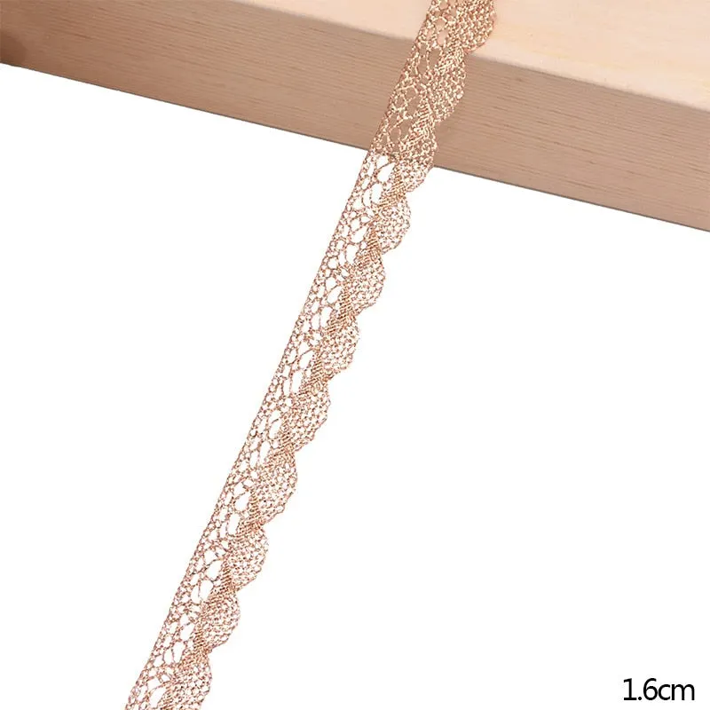 5/10Yards Gold Lace Trim Ribbon Curve Lace Fabric Sewing Centipede Braided Lace Wedding Craft DIY Clothes Accessories Home Decor