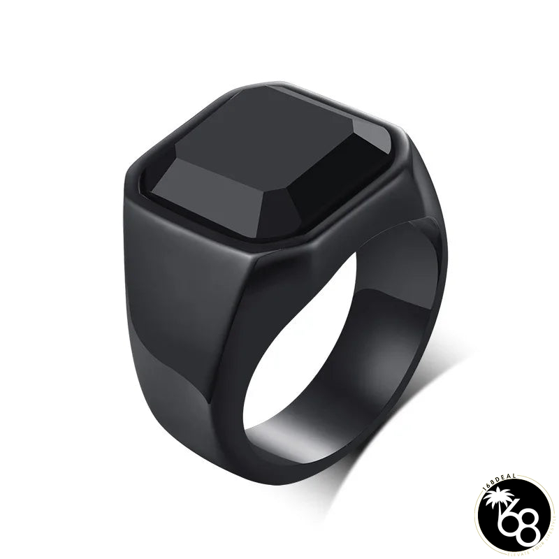 Men's Metal Stainless Steel Bezel Setting Geometric Trendy Ring | 168DEAL