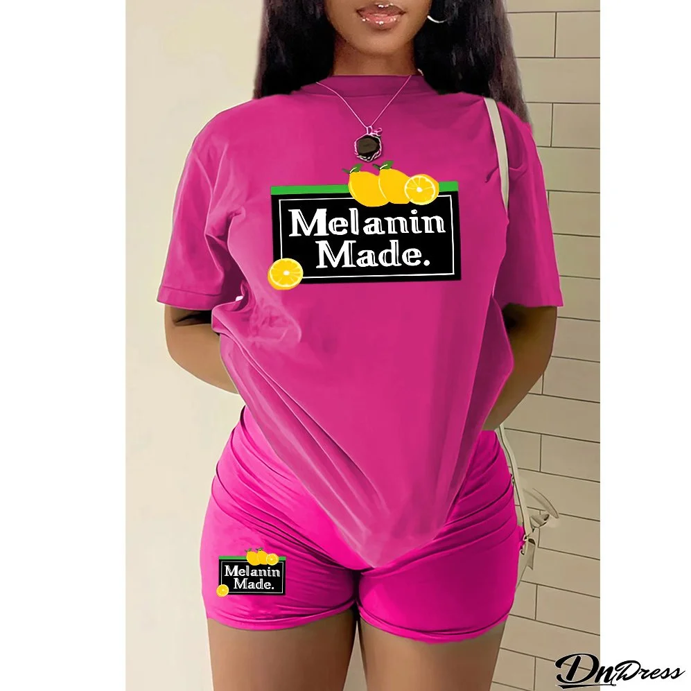 Women's T-Shirt Shorts Casual Sports Two Piece Set