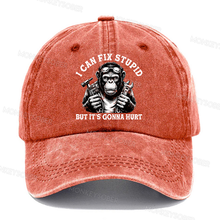 I Can Fix Stupid But It's Gonna Hurt Washed Baseball Caps
