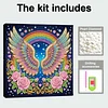 (25x25cm)DIY Rainbow Wing Framed Handmade Pearl Painting Art Craft Kit Living Home Decor
