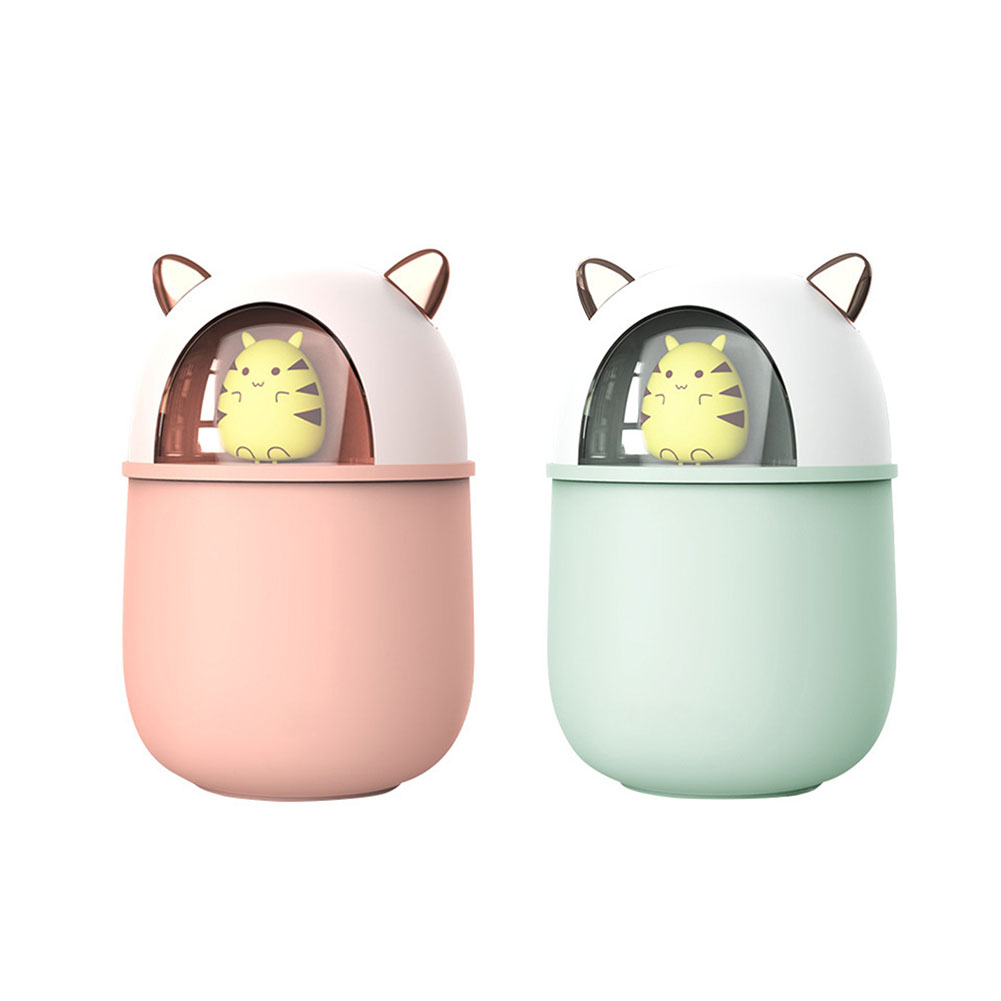 

300ML Air Humidifier Cute Mouse Quiet Cool Mist Maker with Romantic Light, Green, 501 Original
