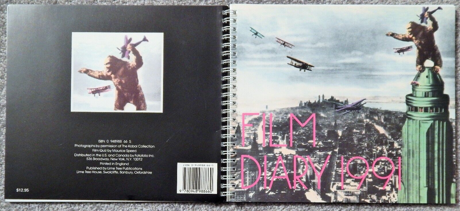 RARE 1991 FILM DIARY DESK CALENDAR (LOTS OF B&W MOVIE Photo Poster paintingS, RINGED)COLLECT