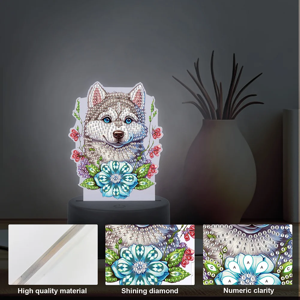 DIY Wolf Diamond Painting LED Lamp Diamond Painting Night Light