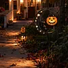 Solar Powered Black Cat & Pumpkin Moon Stake Light Weatherproof Moon Cats LED Stakes Light Auto On/Off Halloween Decorations Solar Lamp for Outdoor Patio Pathway Yard Lawn Decors