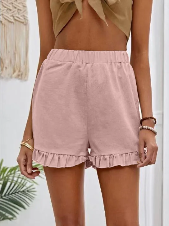 Nigikala Nigikala New Women's Shorts Burst Casual High-Waisted Cotton Straight Trousers