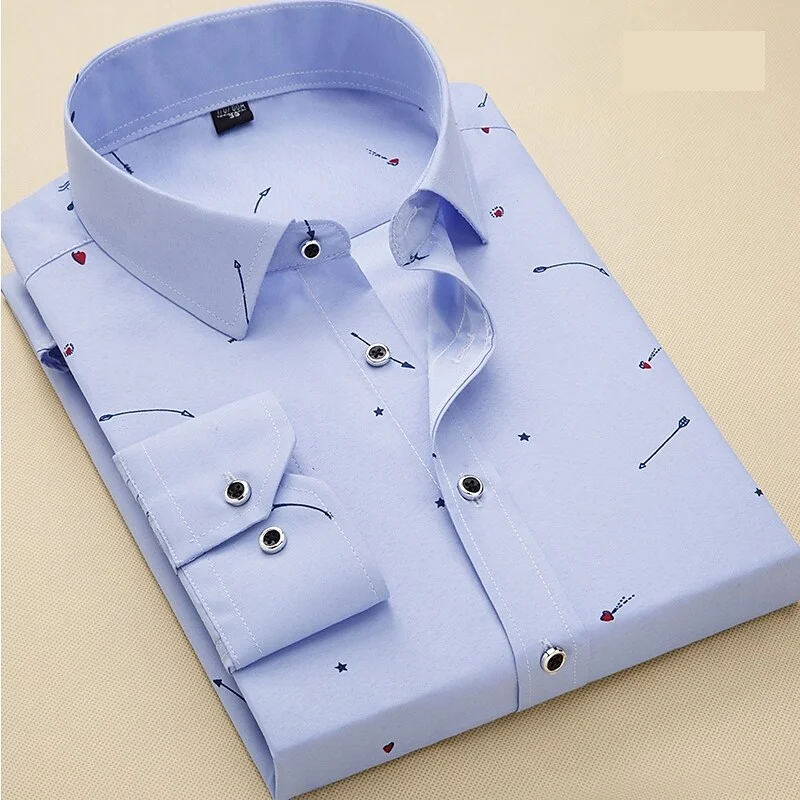 Men's Dress Shirt Button Down Shirt Collared Shirt French Cuff Shirts ...