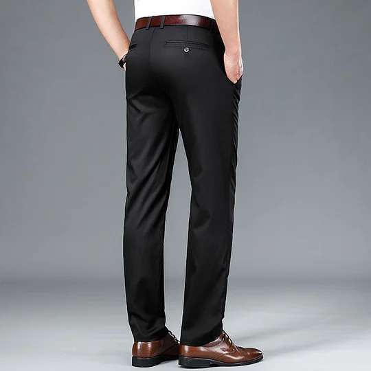 Elastic Waist Silk Pants With Side Pockets Elastic Hem