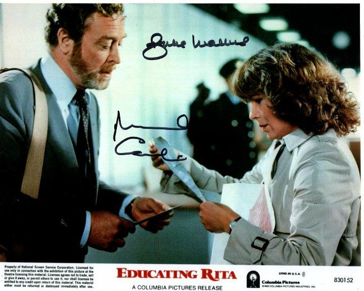 MICHAEL CAINE and JULIE WALTERS signed autographed EDUCATING RITA Photo Poster painting