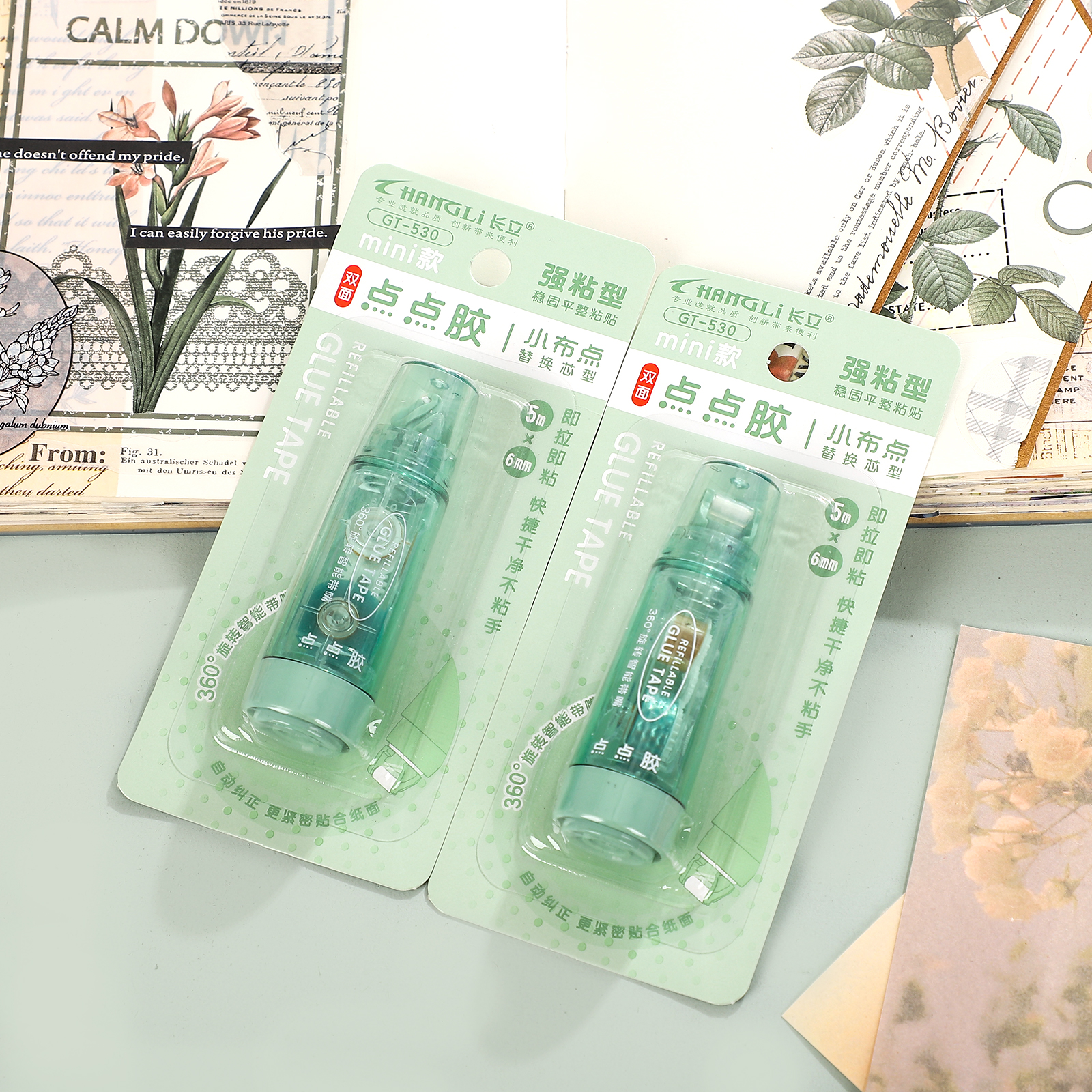Journalsay mini presses the replaceable core point for dispensing glue