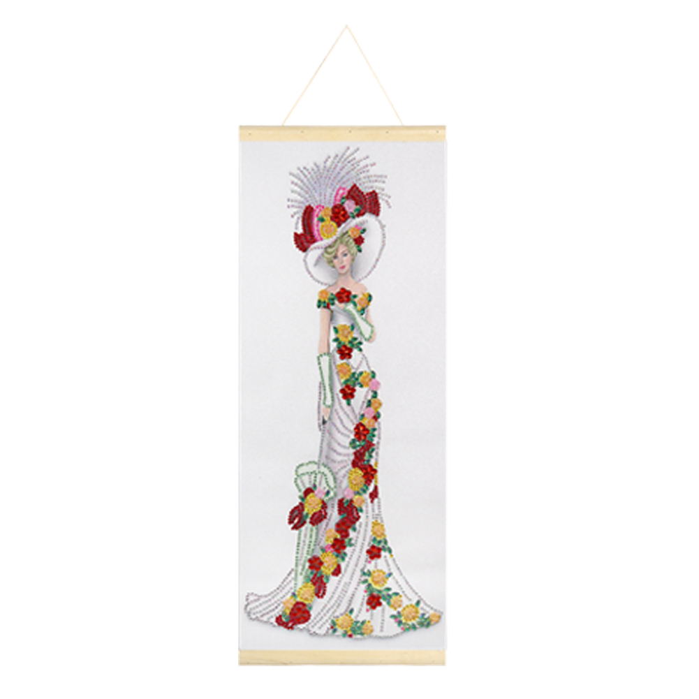 

20*50CM - Special Shaped Diamond Painting - Dress Lady Hanging, 501 Original
