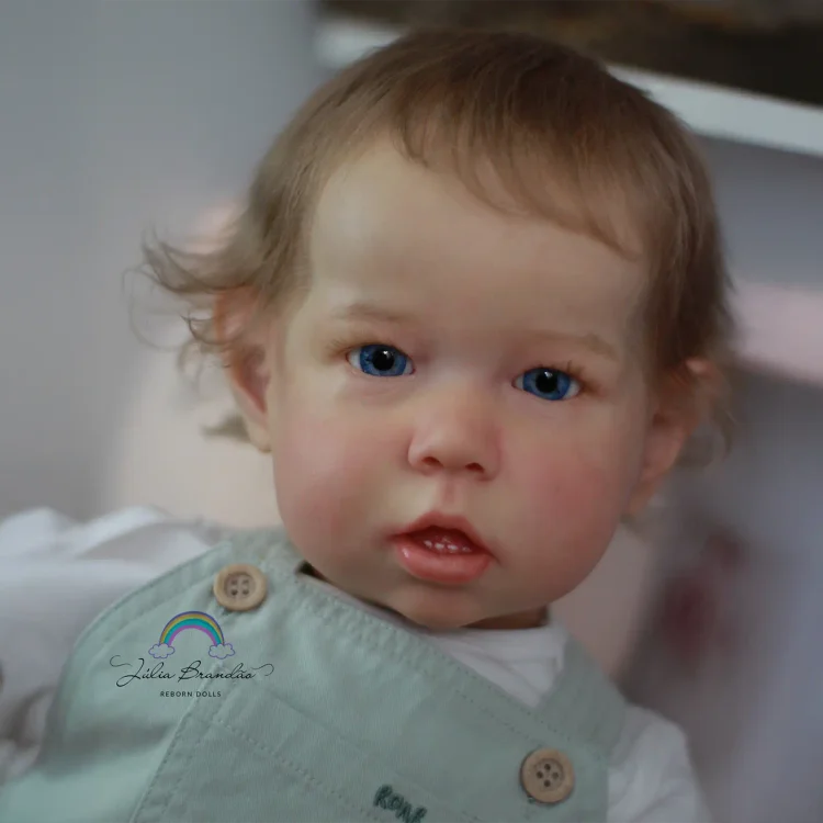  20'' Lifelike Brown Hair Reborn Baby Boy Doll Gifts Eyes Open Named Ditina - Reborndollsshop®-Reborndollsshop®