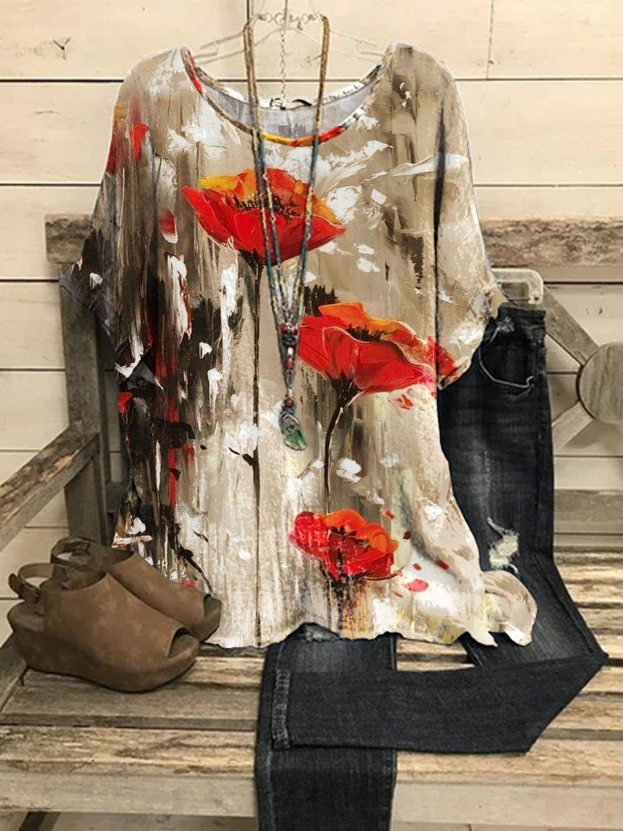 Women's Casual Floral Print Top