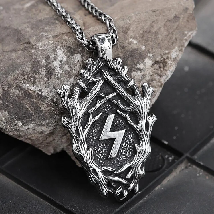 Lightning Branches Stainless Steel Pendant