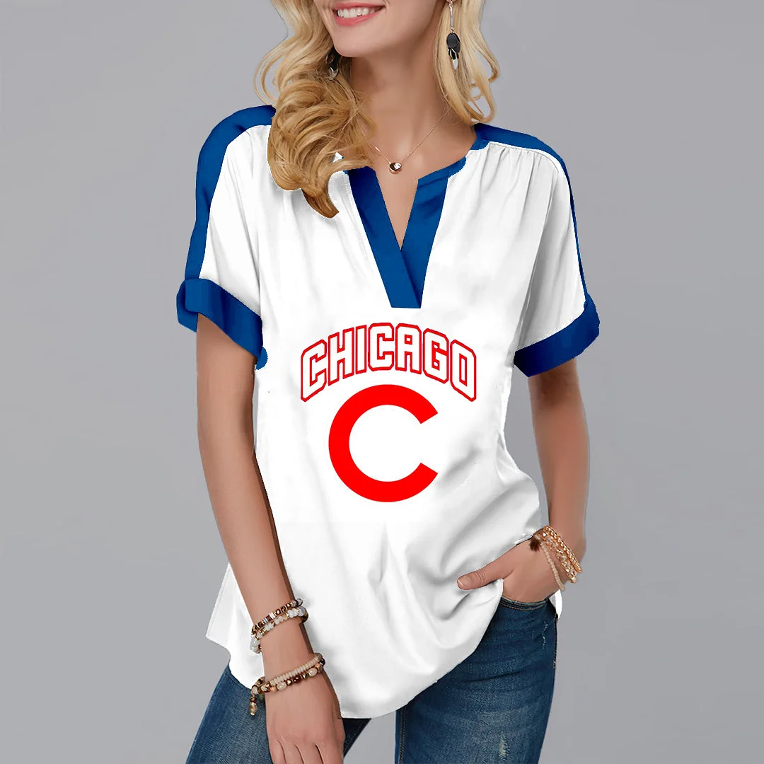 New Fashion Short Sleeve V Neck Shirt