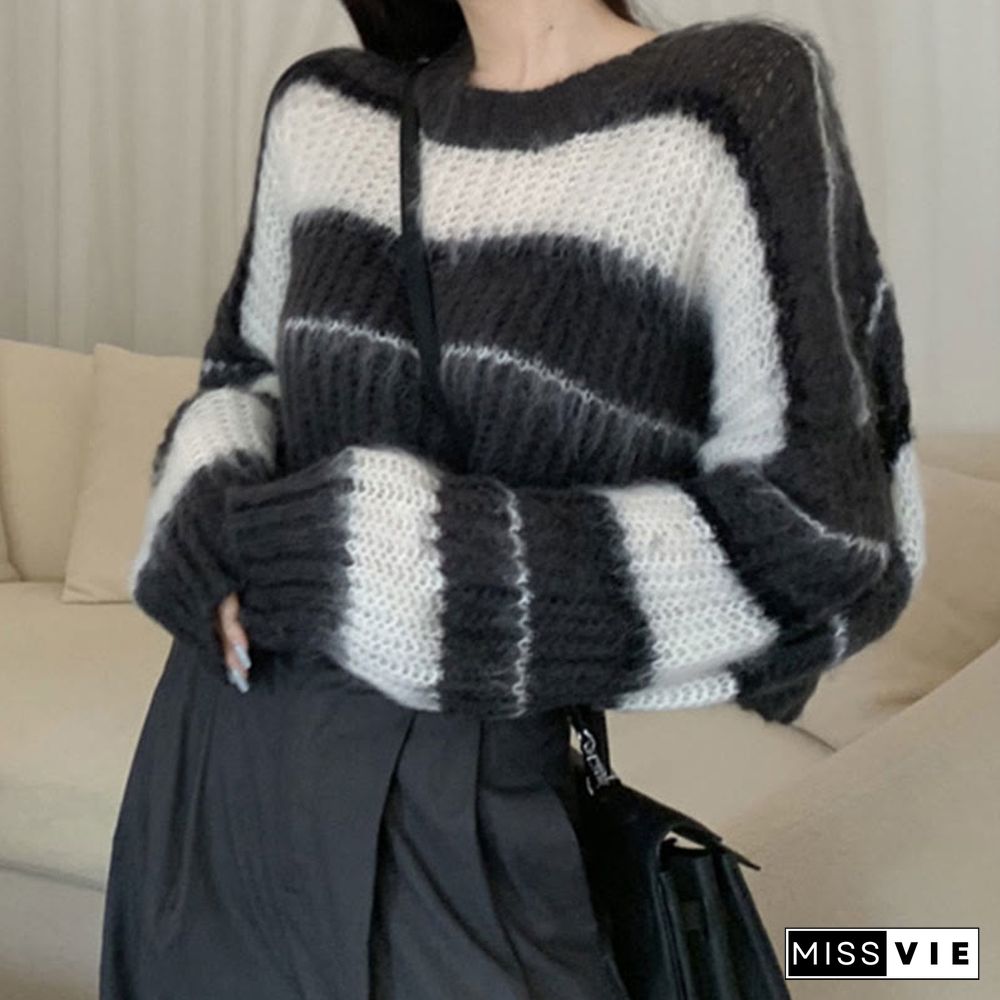 Chic Stripe Colorblock Sweater