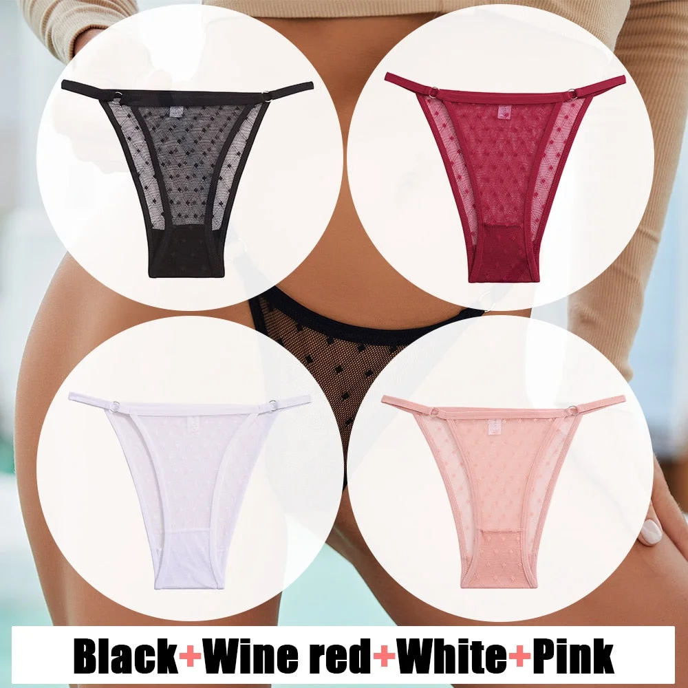 Sexy Lace Panties Women's Underwear Mesh Transparent Sexy lingerie Soft Intimate Underpants Plus Size M-XXL Female Underwear