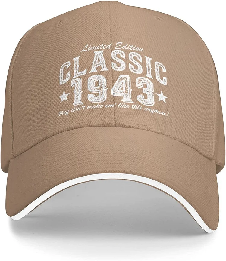 Classic 1943 80th Baseball Men Caps 80 Year Old Vintage Car 1943 Baseball Caps Gift for Women Hat Snapback Cap Unisex