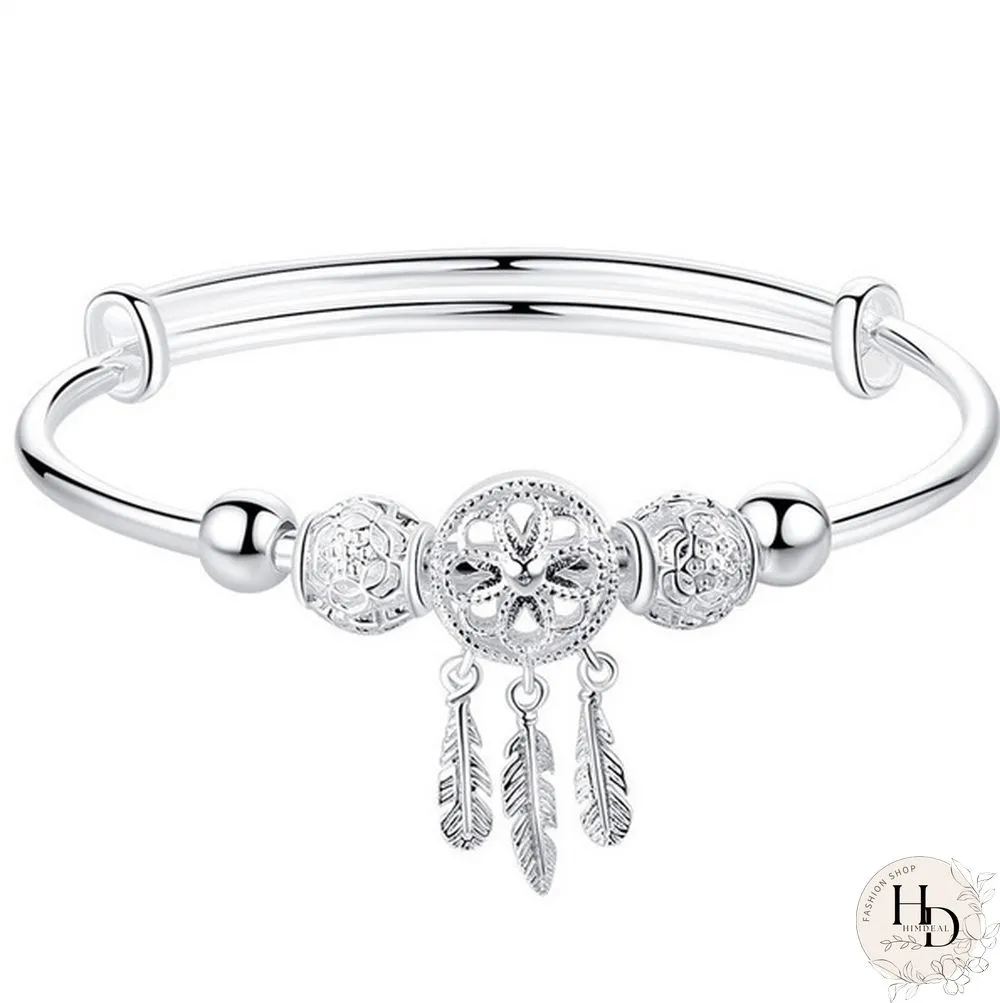 925 Sterling Silver Charm Bracelet Women Dream catcher Bracelet Silver Jewelry Accessories