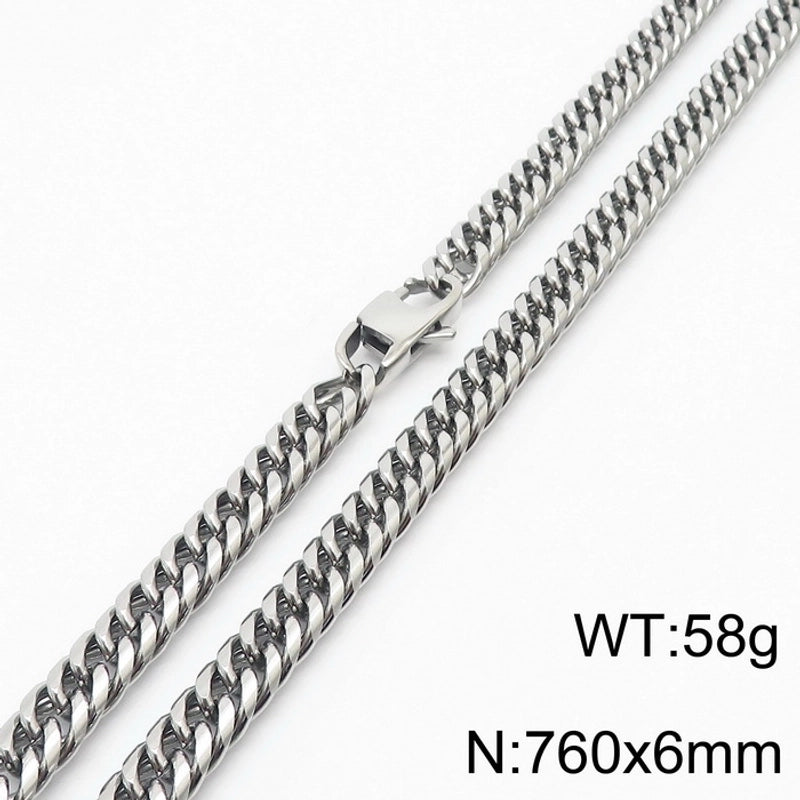 Hip-hop Retro Solid Color Titanium Steel Chain Men’s Necklace