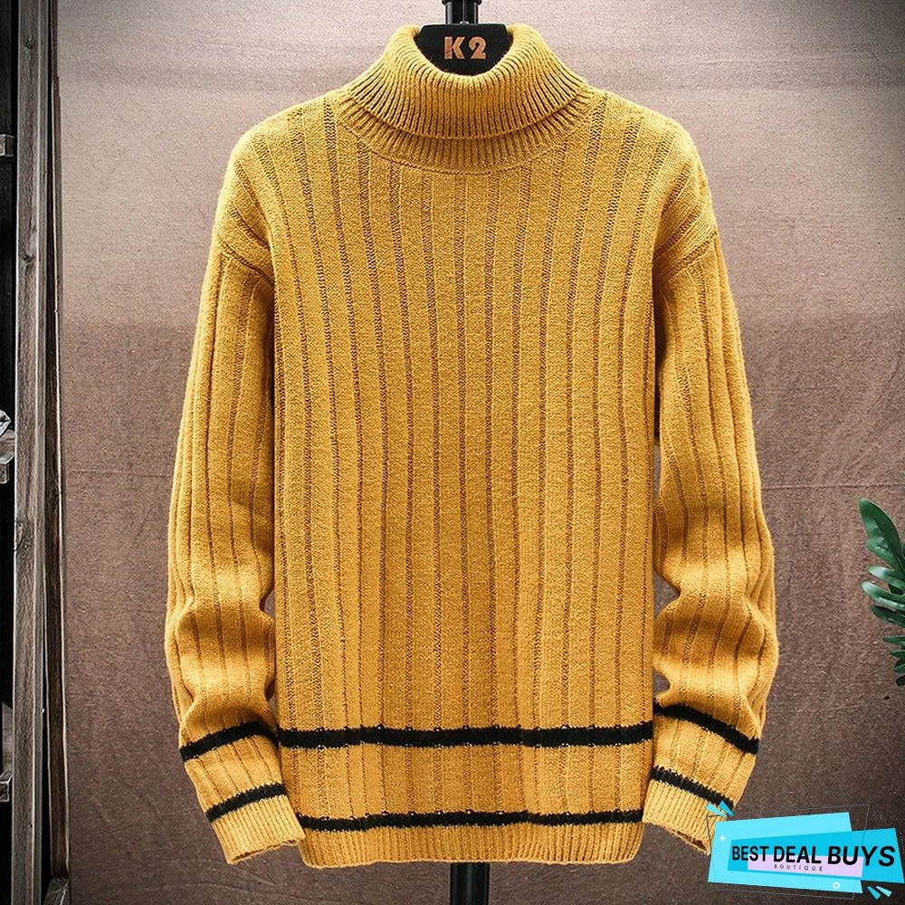 Men's High Neck Warm Sweater