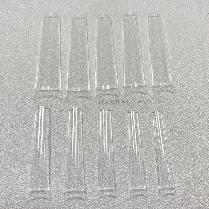 Non C-Curve XXL Long Acrylic Nail Tips Transparent Coffin Straight False Nails Finger Press On Tips UV Gel Extension Manicure-Nail Inspo
