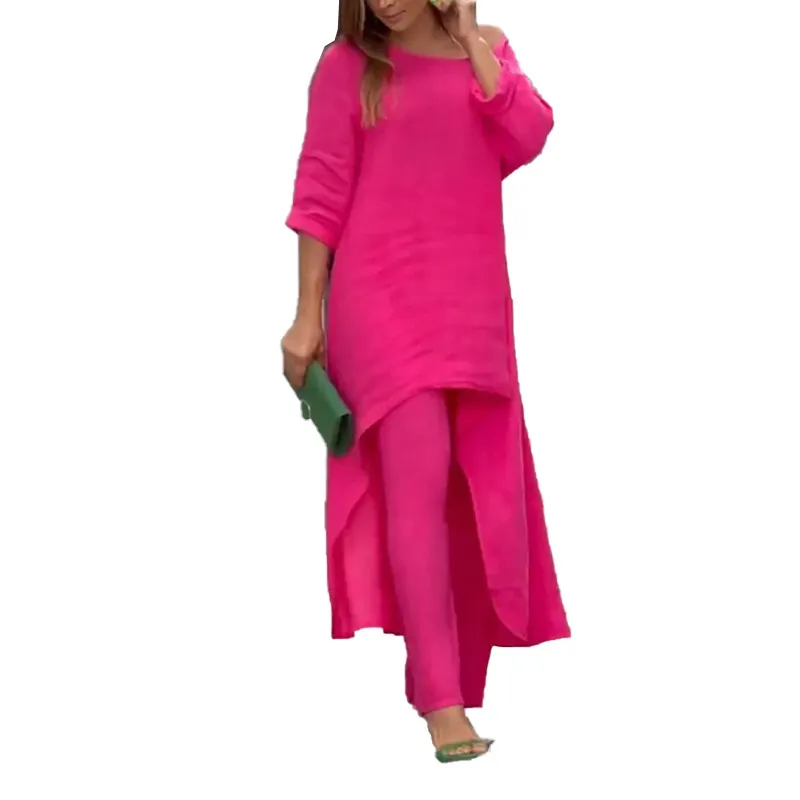 Uveng Uveng Women's New Ins Fashion Solid Color Wide Leg Pants Winter Wear Women's A Set Of 661