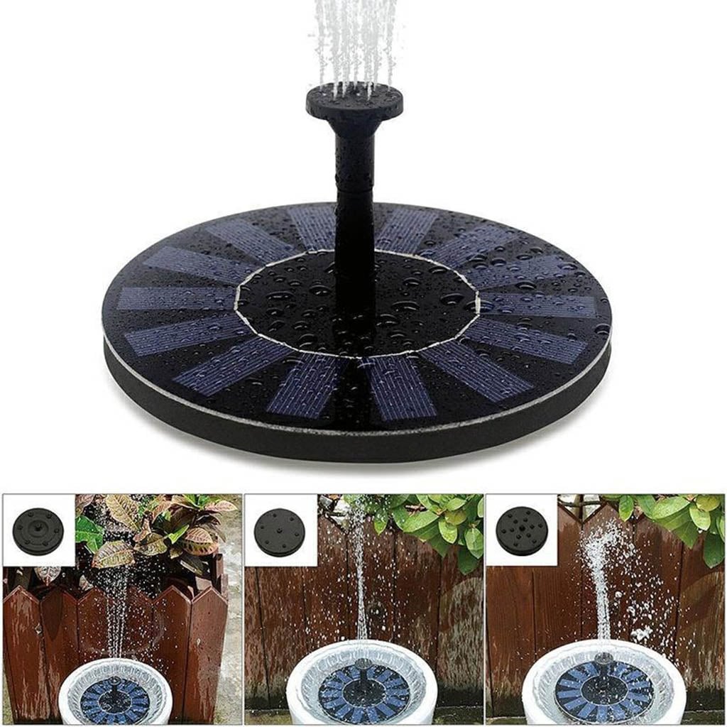 4 Nozzles Mini Solar Power Water Fountain Pump for Bird Bath Fountain Free Standing Solar Panel Kit Water Floating Garden Decors